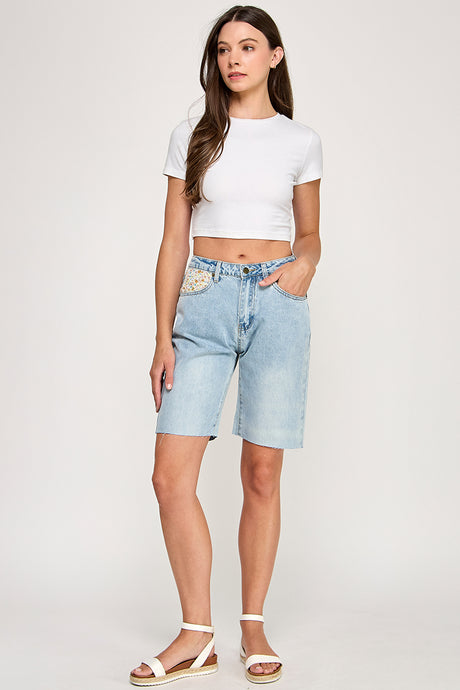 Floral Inner Pocket Long Shorts - MUTCCI