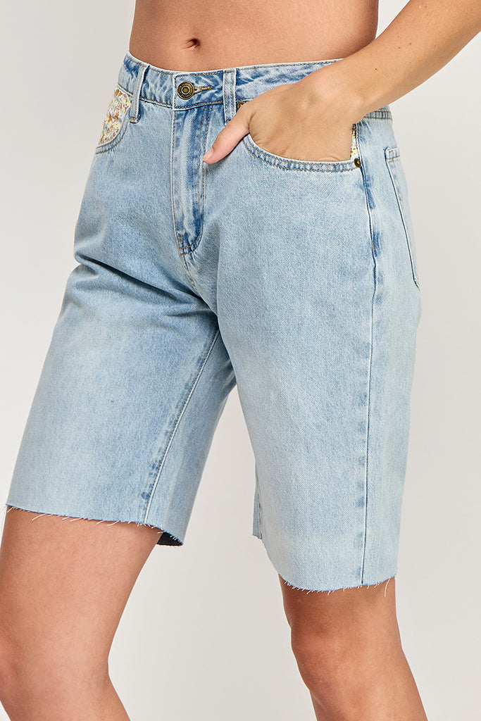 Floral Inner Pocket Long Shorts - MUTCCI