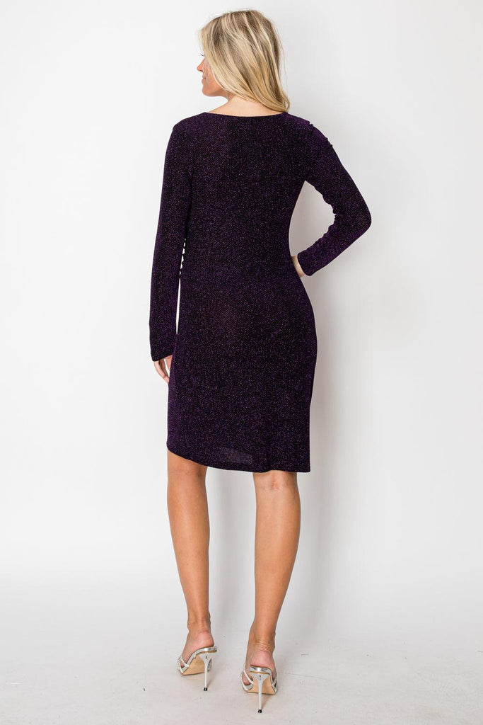 Metallic Ruched Wrap Dress - MUTCCI