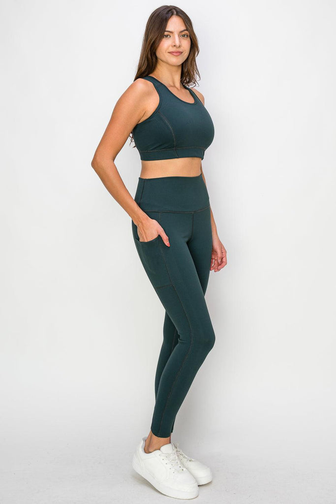 Powerhold Pocket 7/8 Leggings-Hunter Green - MUTCCI