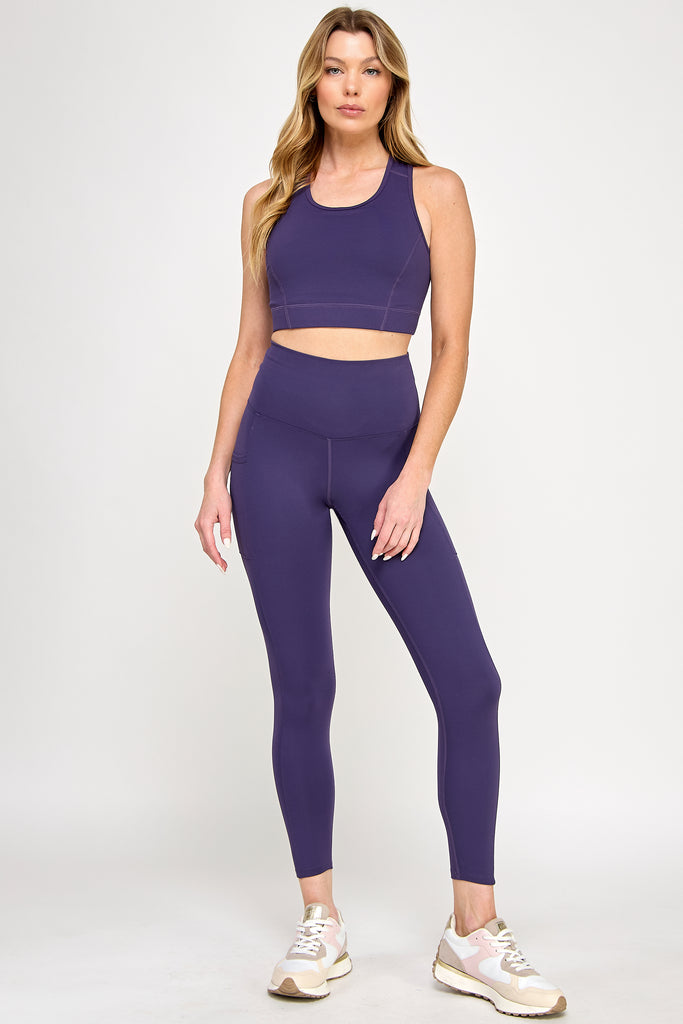 PowerHold Pocket 7/8 Leggings-Dark Purple - MUTCCI