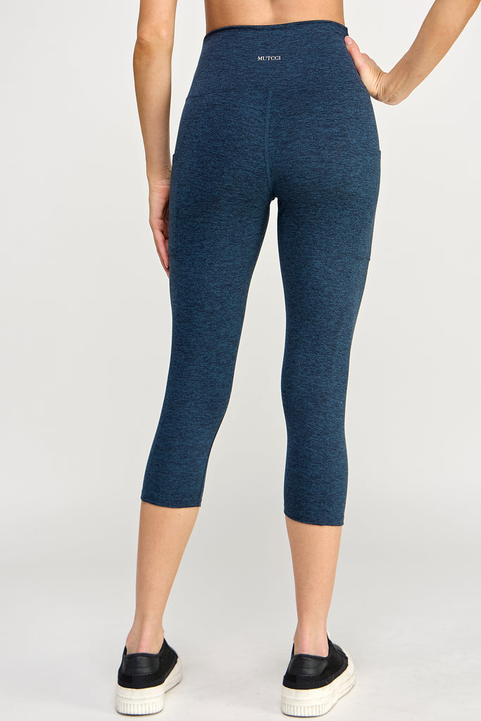 SuperSilky Capri Leggings-Heather Navy - MUTCCI