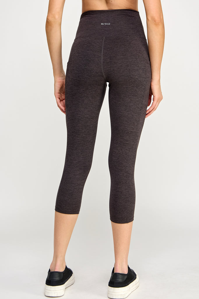 SuperSilky Capri Leggings-Heather Navy - MUTCCI
