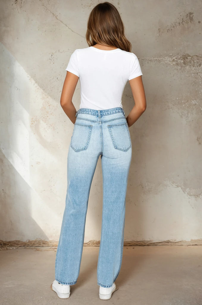 High Rise Straight Jeans - MUTCCI