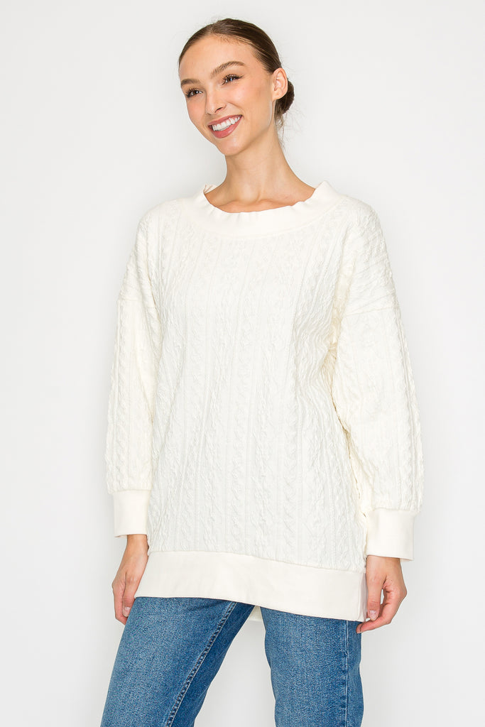 Oversized Cable Knit Sweater - MUTCCI
