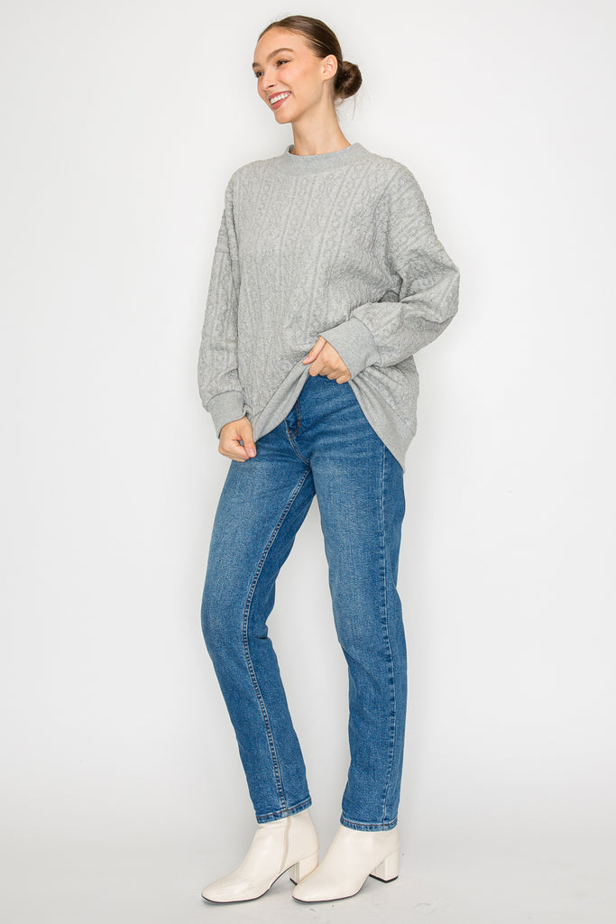 Oversized Cable Knit Sweater - MUTCCI