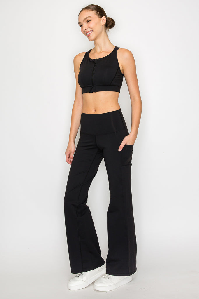 Pocket Flare Leggings-Black - MUTCCI