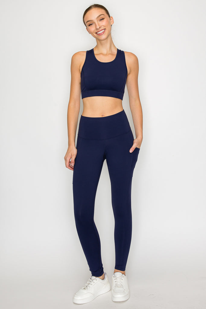 Powerhold Pocket Ankle Leggings-Navy - MUTCCI