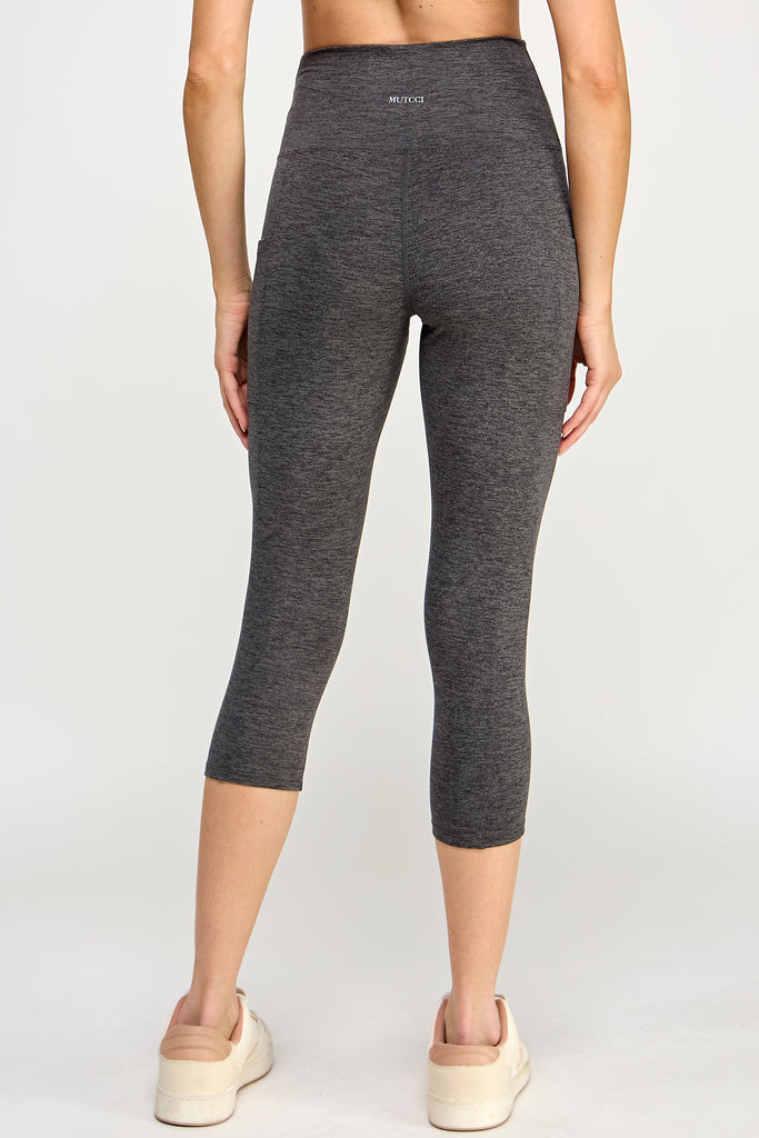 SuperSilky Capri Leggings-Heather Navy - MUTCCI