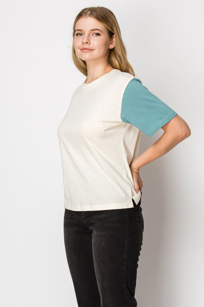 Color Block Short Sleeve Tee - Mutcci
